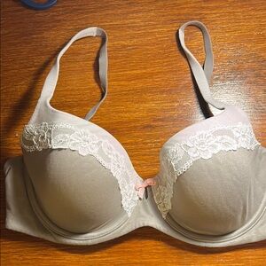 Victoria Secret Body by Victoria Lined Demi Tan w/Cream Lace Bra Size 36D